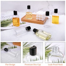 Kitchen GIMS Clear Plastic Travel Bottles for Toiletries With Disc Top Caps - 6 Pack 3.4 oz TSA Approved Containers for Shampoo, Conditioner