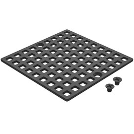4" Matte Black Shower Drain Cover - Square Floor Drain Cover Replacement - Hair Catcher/Drain Strainer for Bathrooms, Showers, and Sinks - SUS304 Stainless Steel & CUPC Certified