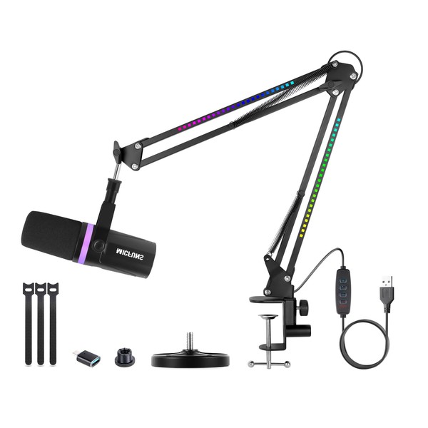 Micufuns Vocal Dynamic Microphone, XLR/USB Podcast Recording PC Microphone,Studio Metal