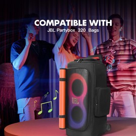 Speaker Cover Compatible with JBL PartyBox 320, Scratch-Resistant, Dustproof, Portable Case with Storage Bag for Outdoor Party Speaker