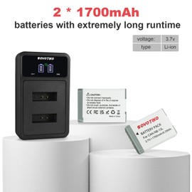 SOVOTIKO NB-13L Battery 2-Pack and Dual Port PD Fast Charger for Canon PowerShot SX740/SX620/SX720 HS, G1 X Mark III, G5 X/Mark II, G7 X/Mark II/M III, G9 X/Mark
