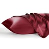 OTOSTAR Set of 2 Standard Size Satin Pillowcases, Burgundy Pillowcase
