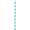 Unique Caribbean Teal Striped Paper Straws, (10 Count) - Eye-Catching