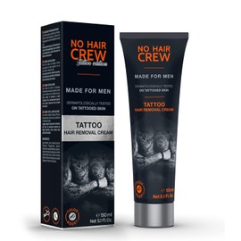 NO HAIR CREW Tattoo Edition - CREMA DEPILATORIA para eliminar el vello de la piel tatuada, 150 ml