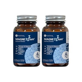 Nativa 5 2 Pack Magnezzzium | GLICINATO DE MAGNESIO QUELADO + Hongo Reishi + L-Teanina + GABA | Suplemento Natural para DORMIR BIEN, Sin Melatonina | Ingredientes Certificados 120 Cápsulas Veganas
