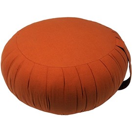 GURU SHOP Round Plain Meditation Cushion, Yoga Cushion, Seat Cushion, Floor Cushion, Decorative Cushion, Orange, 20 x 35 x 35 cm, Meditation Cushion & Seat Cushion