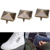 100 Pieces Pyramid Studs, 10-15mm Square Brass Dot Rivets 4