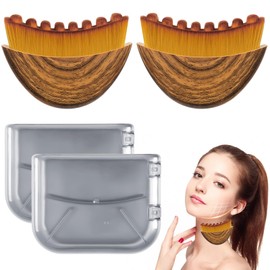 2 Pcs New Lymphatic Contour Face Brush, Lymphatic Drainage Massager for Chin & Neck,Ultra-Soft Bristles Suitable for All Skin Types,Portable Ergonomic Beauty Tool with Travel Case