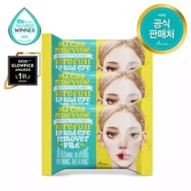 Ariel 아리얼 스트레스 릴리빙 퓨어풀 립앤아이 리무버 패드 30매_3개입 Ariel Stress Relieving Pureful Lip & Eye Remover Pads 30 Sheets, 3 Packs