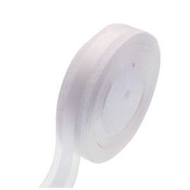 ATRBB 50 Yards 1 Inch Wide Satin Ribbon with Organza Edge for Wedding Gifts Wrapping DIY Bows and Craft (White)