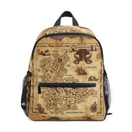 Boys Girls Kids School Backpack Rucksack Pirate Treasure Map Child Toddler Book Bag