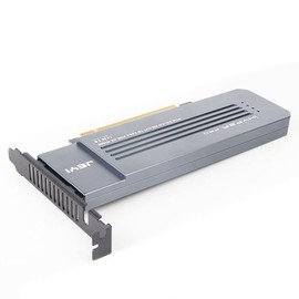 JEYI Quad NVMe PCIe 4.0 X16 Expansion Card with Heatsink Enclosure, Supports 4 NVMe M.2 SSD 2280 up to 8TB, Raid Bandwidth 256Gbps, Required Bifurcation