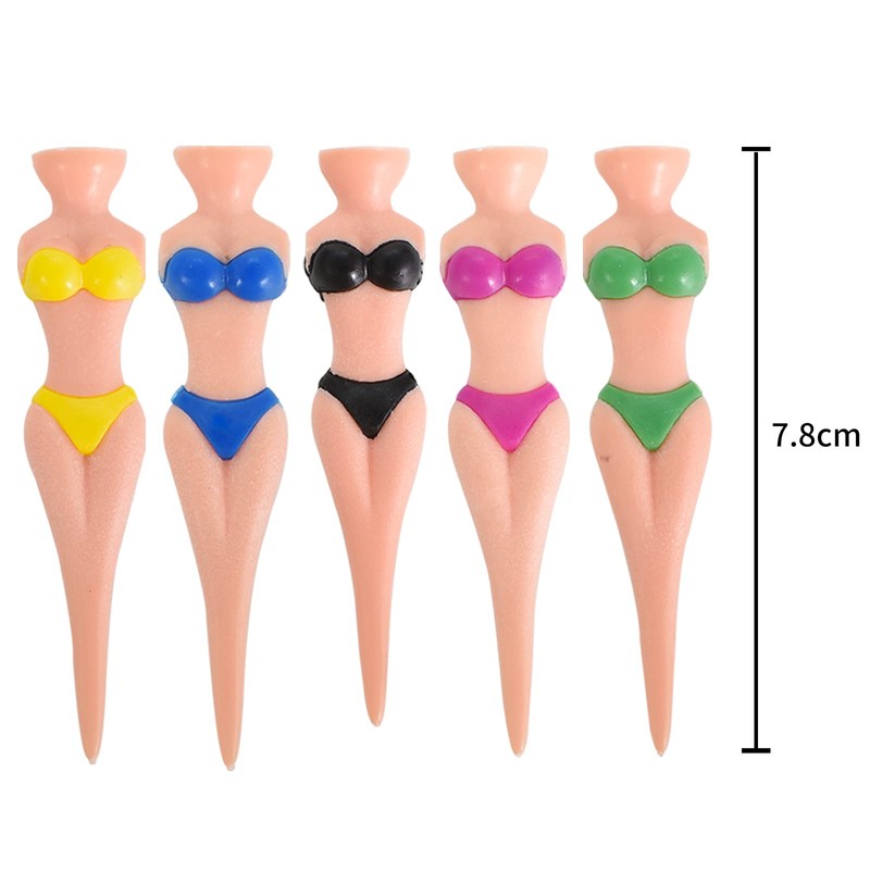 Funny Lady Bikini Golf Tees - 5 Pieces, 76 mm/3
