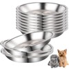 12 cuencos de acero inoxidable para gatos poco profundos, platos