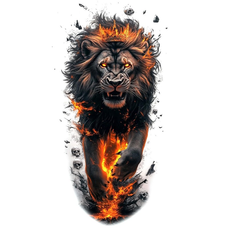 2 Blätter Temporäres Löwe Tattoo Löwen Tattoo Tier Klebetattoo NAG132x2