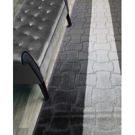 ORFA HOME Custom Length Hallway Runner Rug,Slip Resistant,Puzzle Anthracite, 26 Inch X 24 feet, Sold and Priced Per Foot