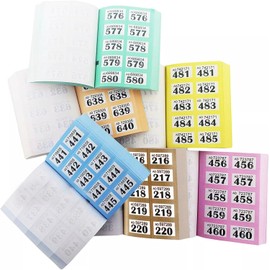Sixstore Set of 6 Books for Wardrobe and Raffle Draw, Numbered Charity Award, Lucky Number Draws, Coloured Tickets with Perforated Tear Lines