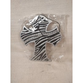 Carson Home Accents Metal Cross Decor W/ Crystals In Black & Silver Color NIP