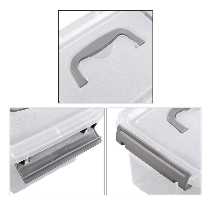 Waikhomes 3L Plastic Storage Containers Set of 6, Latching Storage