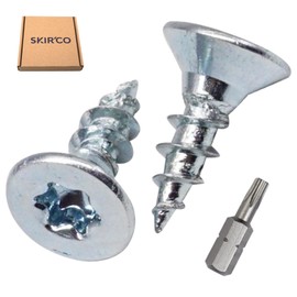 SKIR'CO (Pack of 300) 4.0 x 12 mm Galvanised Steel Wood Screws Torx Head Countersunk Chipboard Screws Full Thread