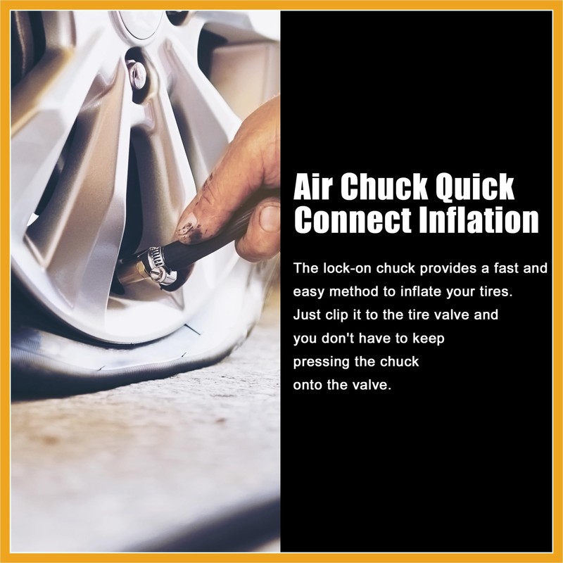 Partuto 9.8" Flexible Tire Inflator Hose Adapter M6 with Air