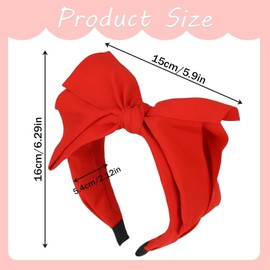 Tustao Red Women's Bowknot Headband Women's Fashion Headbands with Double Layer Bow Hair Care Accessories Headbands Hair Care
