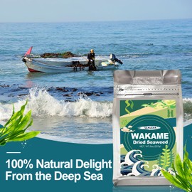 8Oz Dried Wakame Seaweed – 100% Natural Sea Vegetable for Miso Soup, Seaweed Salad, Ramen, Stir-Fry, Camping Meals & Asian Cooking, Gluten-Free, Vegan-Friendly