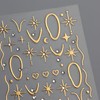 4 Sheets Gold French Line Nail Stickers 3D Self-Adhesive Gold