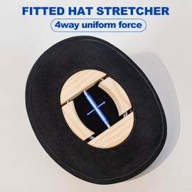 Hat Stretcher 4 Way, Upgraded Hat Stretchers for Fitted Hats, Stretched Size 6 7/8 to 8 1/2, Hats Stretcher Fits All Kind of Caps - Lever Principle Wrench, Extender Widener for Cowboy Baseball Caps