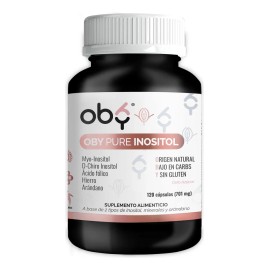 Oby Pure Inositol Myo Inositol Y D-chiro Inositol 120 Capsulas 701mg Con Acido Folico, Hierro Y Extracto Arandano | Vitaminas Mujer | Suplementos Alimenticios