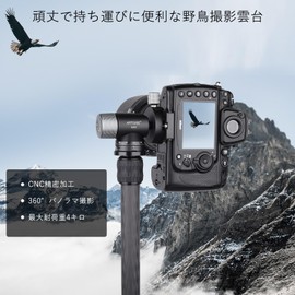 ARTCISE Monopod Gimbal Ball Head Head CNC Machined Aluminum Tripod Mount Head with Arca-Swiss Standard 360° Panoramic Pan for Long Telephoto Lenses, Arca Type Quick Shoe Monopod Head, Max Load 4kg