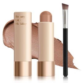 Barra bronceadora en crema de tonos cálidos, barra de contorno de crema mezclable y mate para un aspecto natural, fácil de esculpir, maquillaje de con