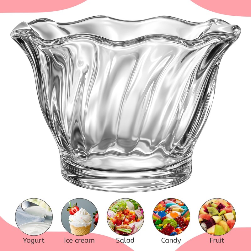 JOUTYFOR 22 Pack Plastic Dessert Cups 6 oz Clear Ice