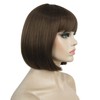 Aimole Short Straight Bob Wig Cute Flat Bangs Synthetic Full