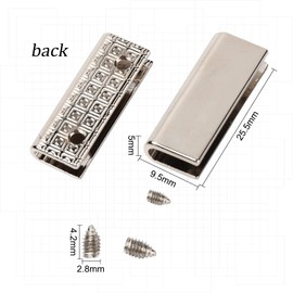 GORGECRAFT 6 Sets Belt Tip with Screw Belt Buckle End Tip 1 Inch Webbing Tip Strap End Caps for Webbing Belt Belt Clip Repair Belt Ending DIY Sewing Craft(Platinum)