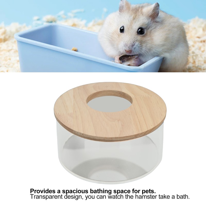 Hamster Sand Bathtub Small Round Shaped Pet Sand Box Transparent