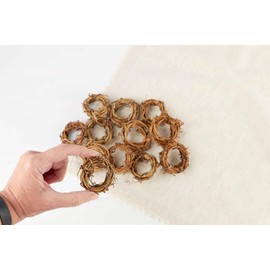 Factory Direct Craft Group of 36 Natural Dried Grapevine Wreaths 2" in Diameter for Crafting, Decorating, and Creating