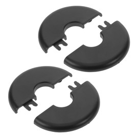 LABRIMP 2pcs Wall Mounted Pipe Decorative Cover for Water Tube Round Black Plate for Bathroom Shower Ceiling Conceals Wall Imperfections Enhances Cleanliness Organization