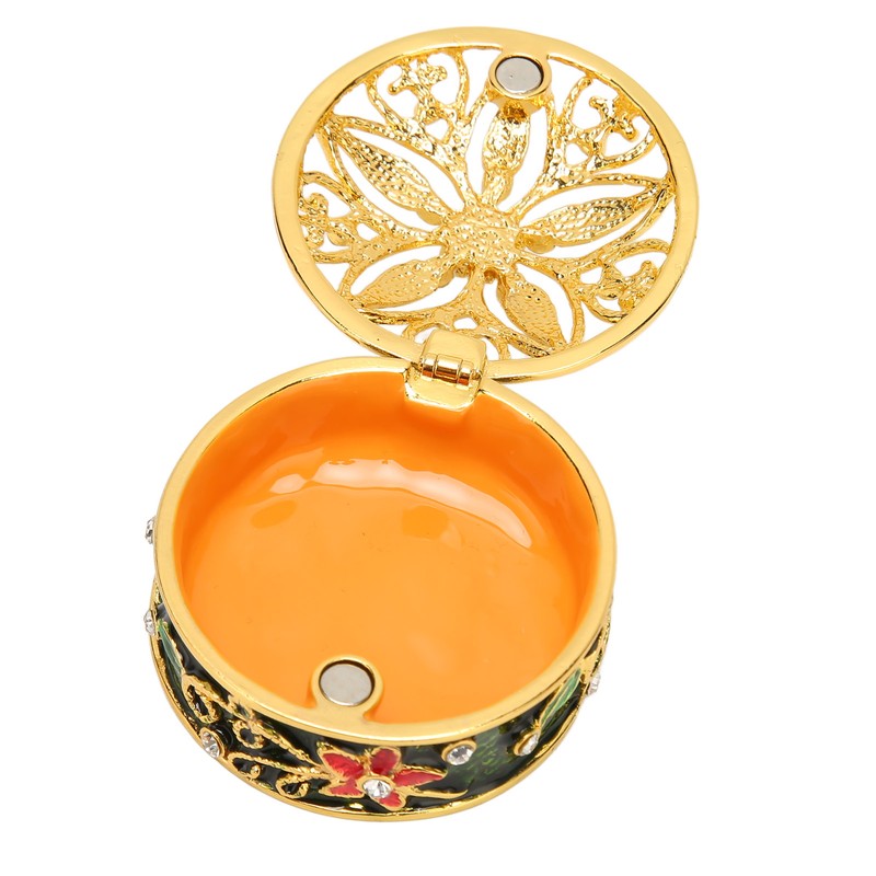Metal Jewelry Box Innovative Exquisite Hand Painted Hinged Jewelry Organizer