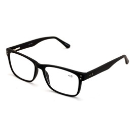 V.W.E. Men Premium Rectangle Stainless Steel Reading Glasses - Wide Fitment Metal Reader (Black, 2.75)