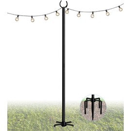 Sungaryard String Light Pole Stand for Outdoor String Lights Hanging, Use for Backyard, Garden, Patio, Party, Festival, Wedding, Picnic, 10FT, Matte, 1 Pole