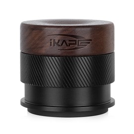 IKAPE 51MM Espresso Tamper, New Wooden Handle Design，Premium Barista Coffee Calibrated Tamper with Spring Loaded, 100% Stainless Steel Tamper Compatible with All 51MM Bottomless Portafilter