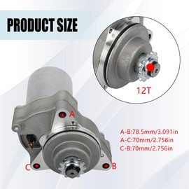 PowerMotor Motorcycle Starter 3 Bolt Motor Electric Starter for 50cc 70cc 90cc 110cc 125cc 4 Wheelers ATV Dirt Bike Go Karts