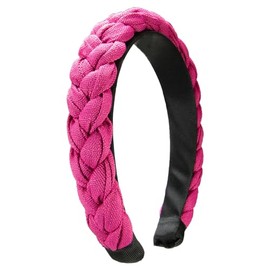 Alpenflüstern Costume Braided Headband Linen Look Women's Hair Accessories Non-Slip Headband Braided for Dirndl (in Traditional Colours) ADV141 (Pink-Fuchsia))