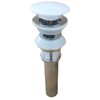 Universal Bathroom Sink Drain with Pop-Up,Overflow Hole,Ceramic White Cap &