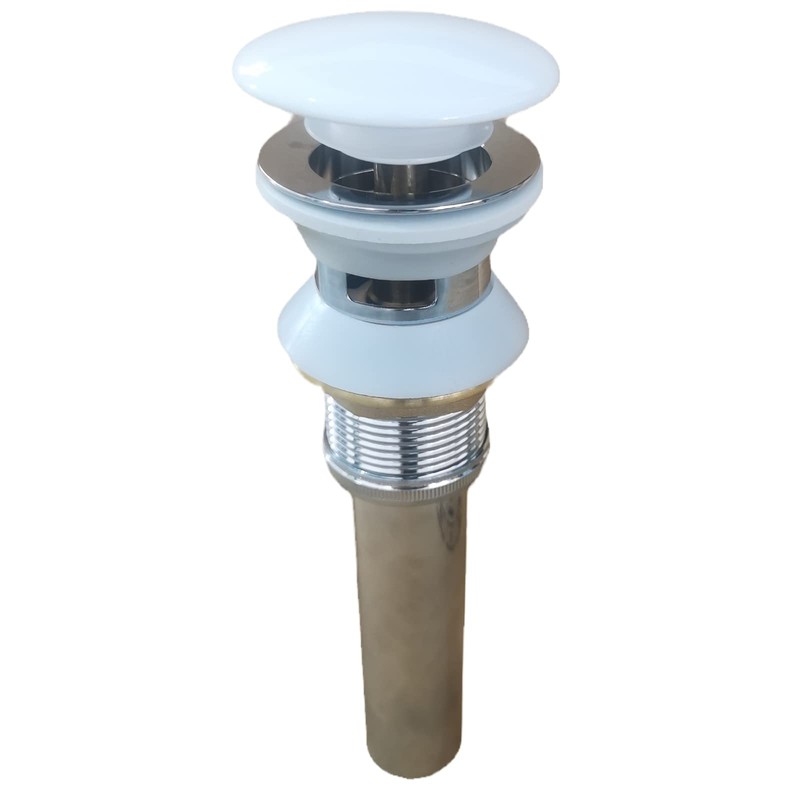 Universal Bathroom Sink Drain with Pop-Up,Overflow Hole,Ceramic White Cap &