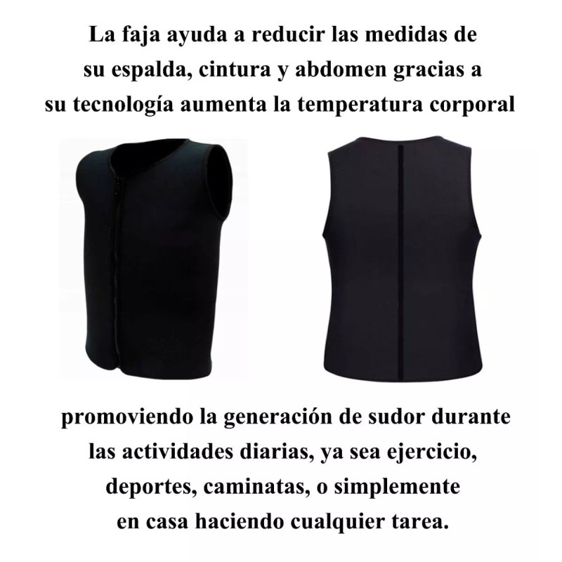 Blueroad Faja Chaleco Con Cierre Para Hombre Térmico Neopreno Gym