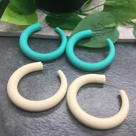 Unbranded 4 PC 2" Acrylic C Hoop Bright Colors Pierced Boho Earring Set New Free Ship 8855