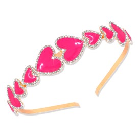Diademas de corazón para el día de San Valentín para mujeres y niñas, diadema con purpurina de corazón con diamantes de imitación, accesorios para el cabello, diadema con corazón con purpurina, regalo