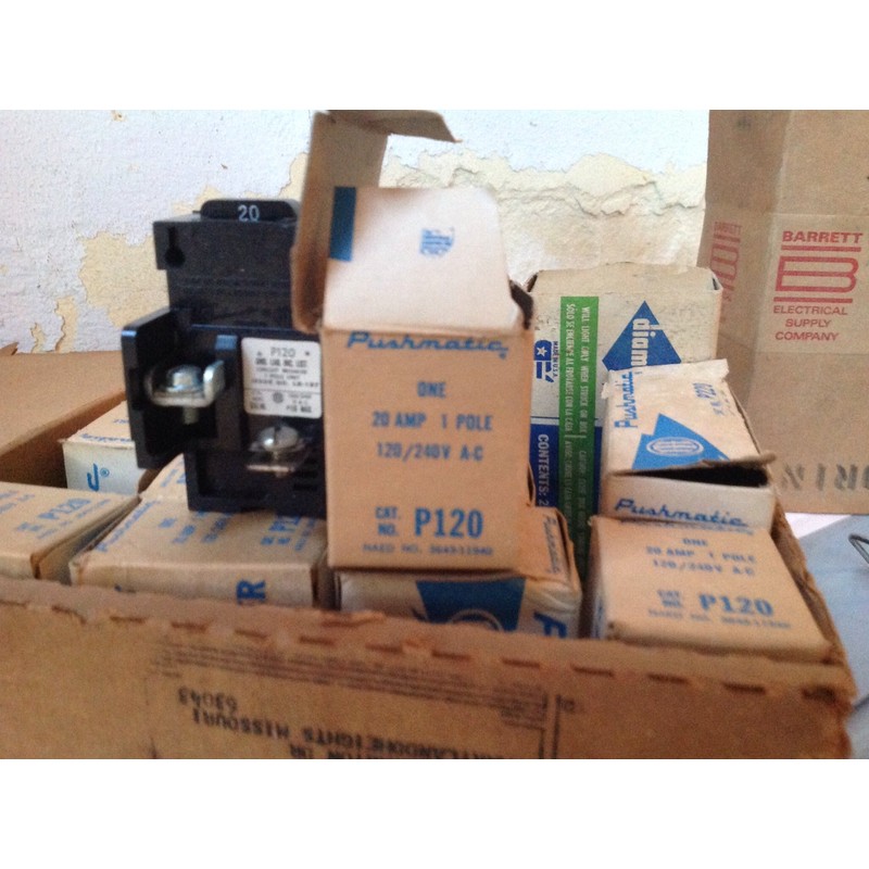 BULLDOG P120 PUSHMATIC 20A, 1 POLE CIRCUIT BREAKERS ITE STYLE